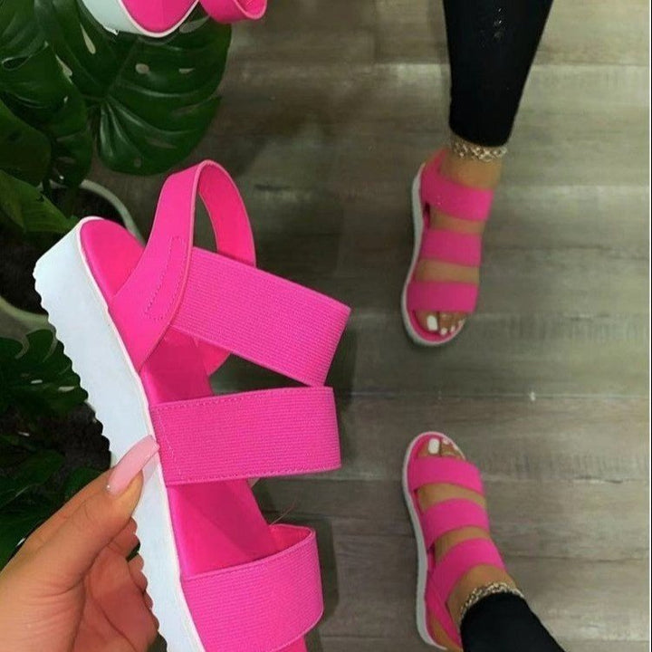 Damen Sportliche Riemchen-Sandalen mit elastischen Gurten und flexibel gepolstertem Fußbett Drune