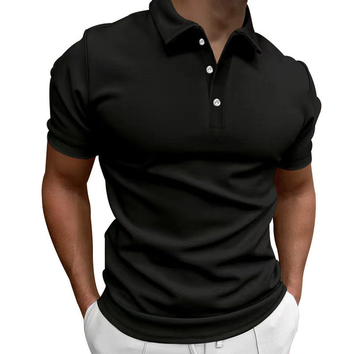Herren nan schlank geschnittenes Stretch-Poloshirt mit Kentkragen und elastischem Saum Drune