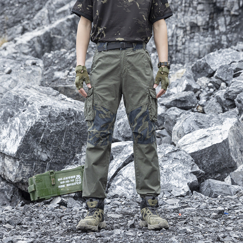 Herren Robust‑Tactical Cargohose mit Camouflage‑Kniepaneelen, Elastischem Saum und Utility‑Taschen Drune