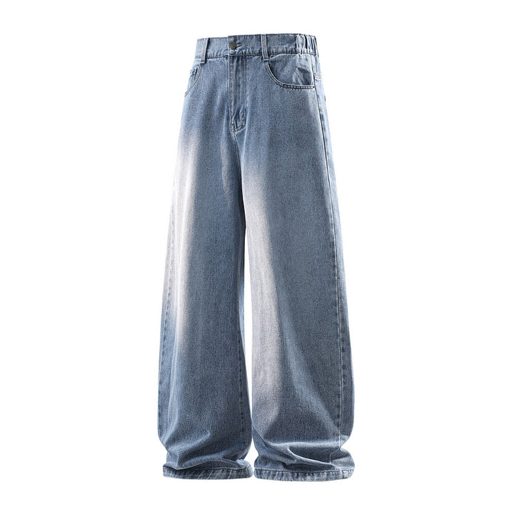 Damen Weite Jeanshose mit hohem Bund, elastischem Taillenbund und Baggy‑Silhouette Drune