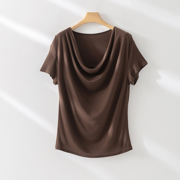Damen Relaxed Fit Drape Top Drune