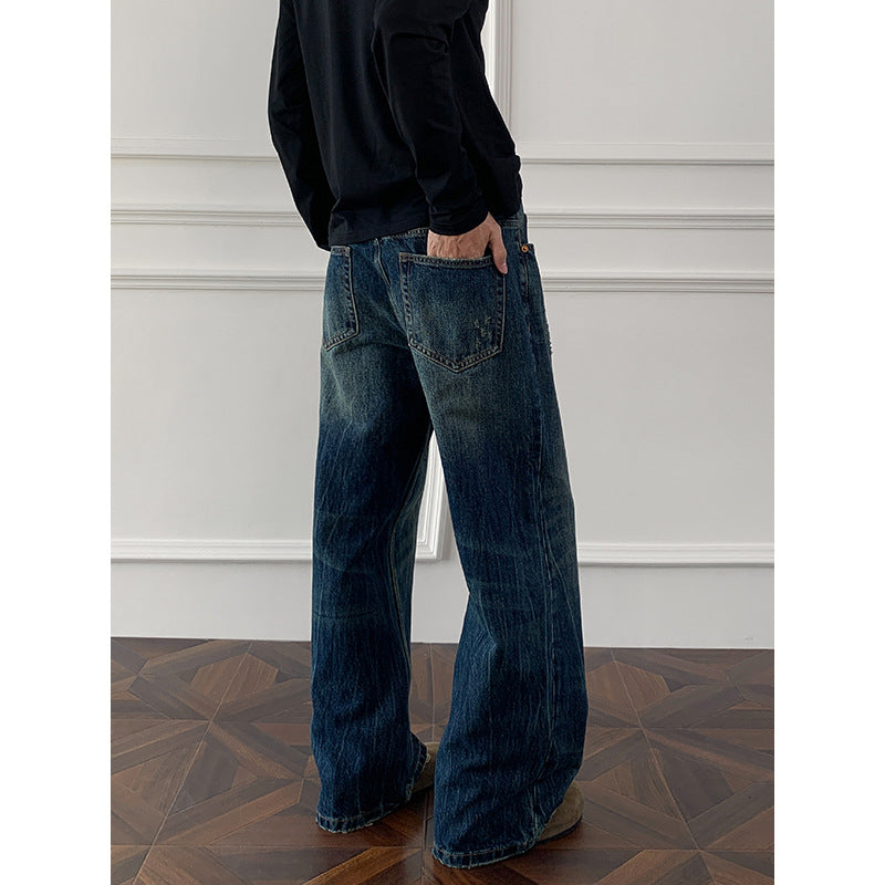 Herren Weite Denim-Jeans Drune