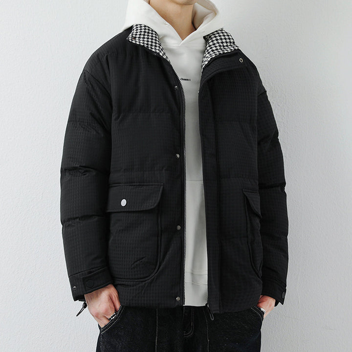 Herren Modische Pufferjacke mit Karokragen Drune