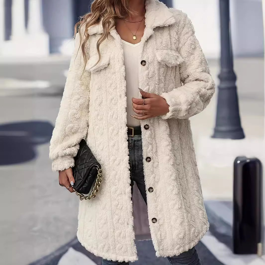 Damen Kuscheljacke mit hochwertigem Strukturdesign und praktischen Taschen Drune