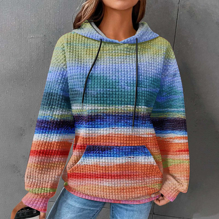 Damen Modischer Kapuzenpullover im Karodesign Drune