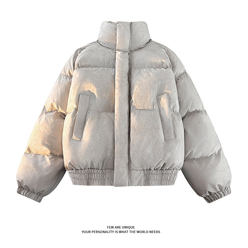 Damen Stylische Daunenjacke mit hoher Kragen und elastischen Ärmelabschlüssen Drune