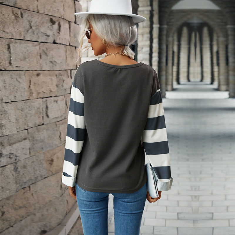 Damen Feinstrickpullover mit Animalpanel und kontrastierenden Blockärmeln Drune