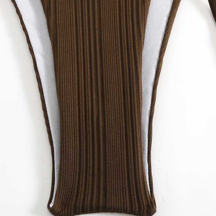 Damen Triangel-Bikini mit raffiniertem Ripp-Design und elastischen Schnürungen Drune
