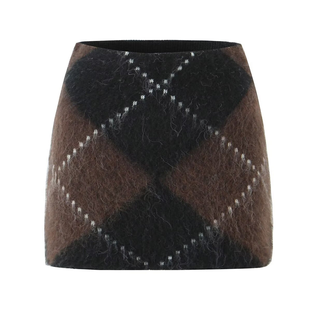 Damen Grobgestrickter Rollkragenpullover mit Argyle‑Muster Drune