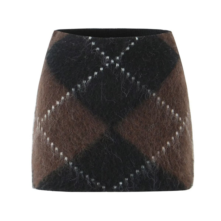 Damen Grobgestrickter Rollkragenpullover mit Argyle‑Muster Drune