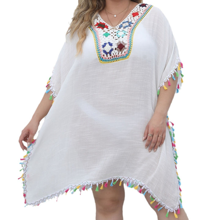 Damen Strandtunika mit fransigen Details Drune
