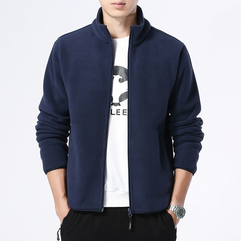 Herren Fleecejacke mit Stehkragen, durchgehendem Reißverschluss & Eingrifftaschen Drune