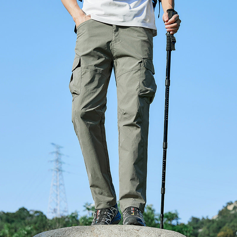 Herren Atmungsaktive Trekking-Cargohose mit Stretch und Mehrfachtaschen Drune