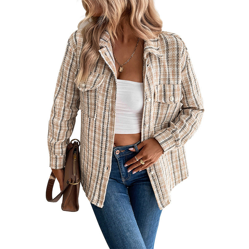 Damen Karo-Hemdjacke Drune