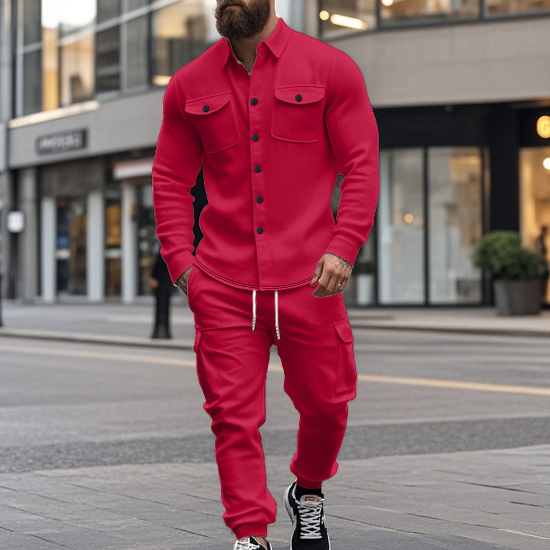 Herren nan Overshirt-Jacke im urbanen Utility-Look mit aufgesetzten Brusttaschen Drune