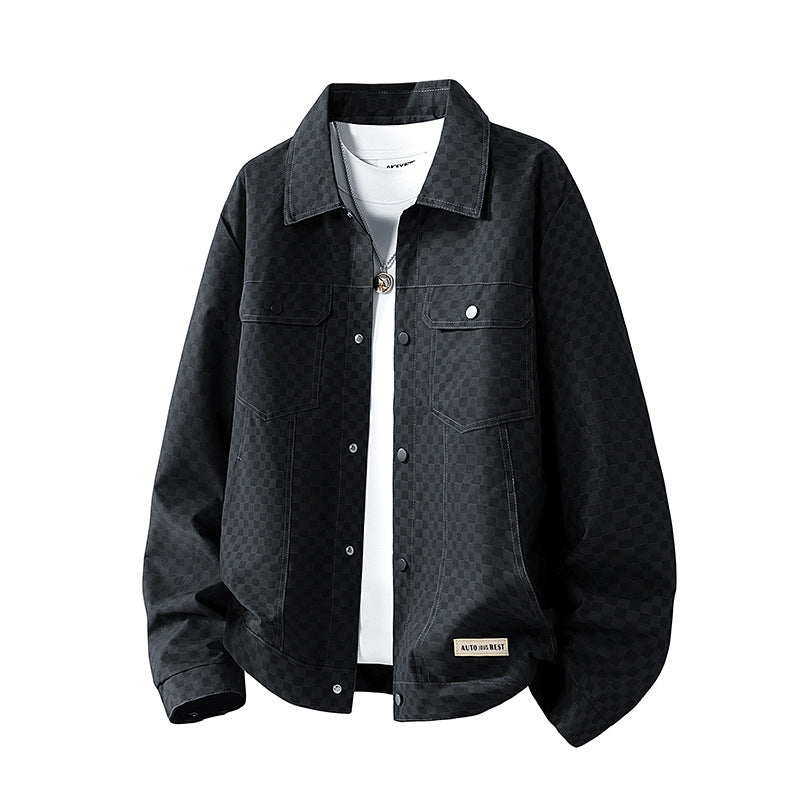 Herren Modische Checks-Jacke Drune