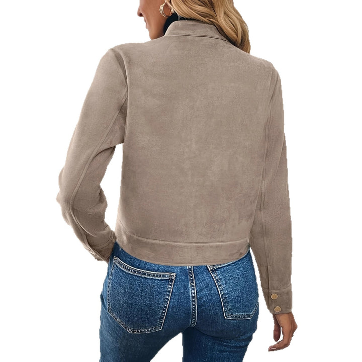 Damen Modische Kurzjacke aus Wildleder