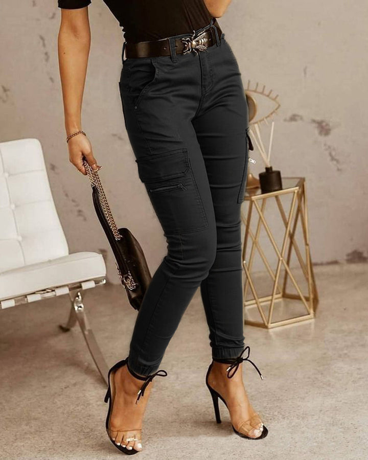 Damen Cargo-Hose mit figurbetontem Schnitt und vielen praktischen Taschen Drune