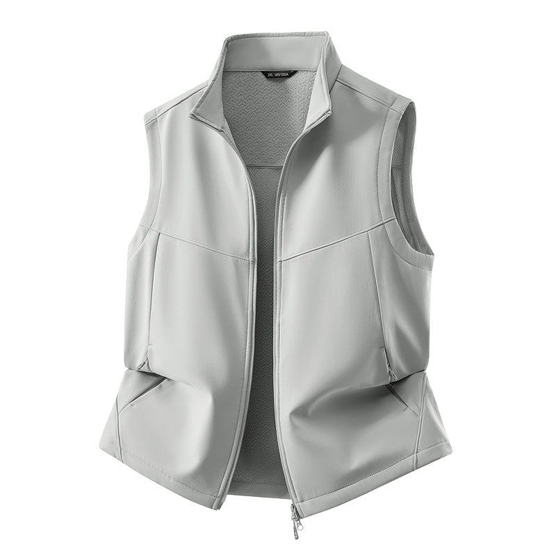 Damen Ärmellose Softshell-Weste mit Stehkragen, Stretchfutter und Zweiwege-Reißverschluss Drune