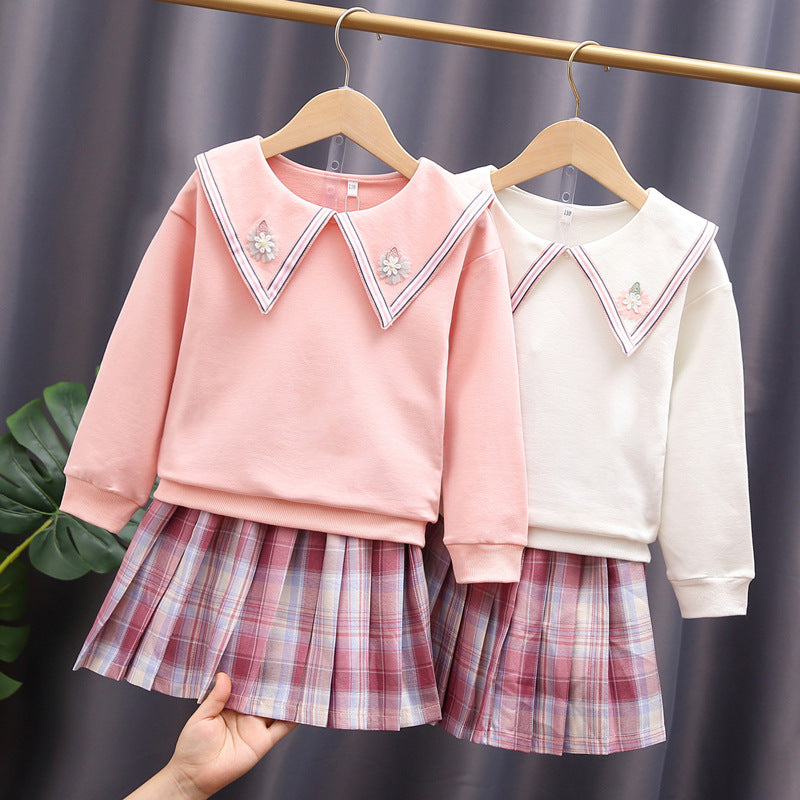 Damen Sweatshirt und Plissee-Rock Set Drune