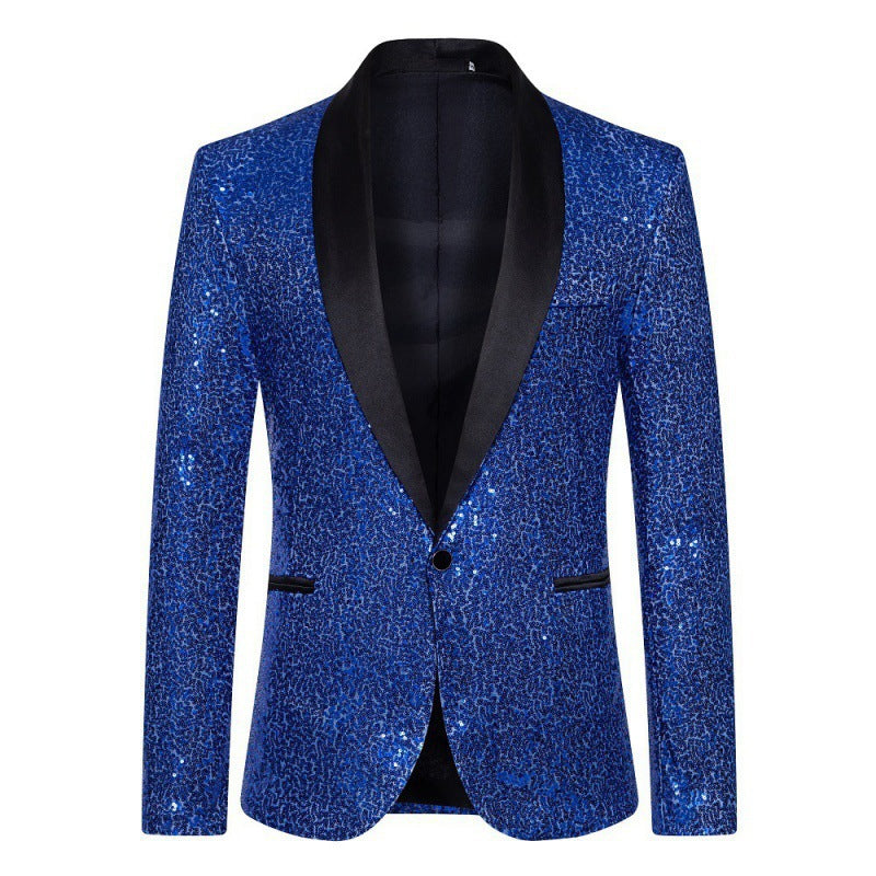 Herren eleganter Paillettenblazer mit luxuriösen Details Drune