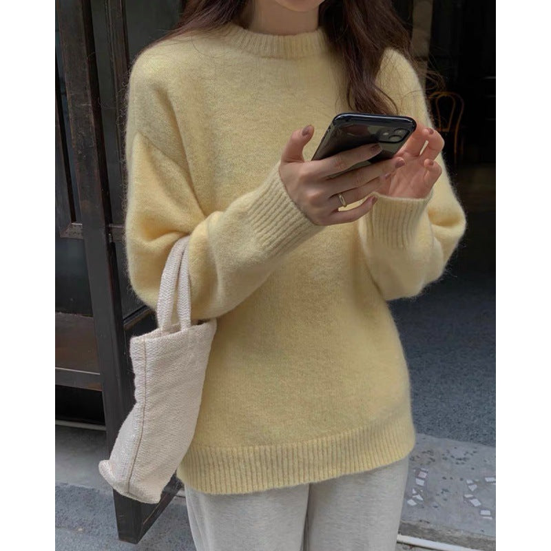 Drune | Pullover Pullover Mohair Mix Übergröße Passform Lange Ärmel Rundhals