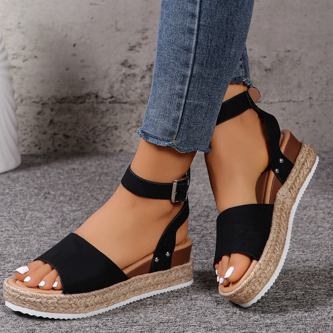 Damen Wedge-Sandaletten mit elegantem Riemen-Design und komfortablem Fußbett Drune