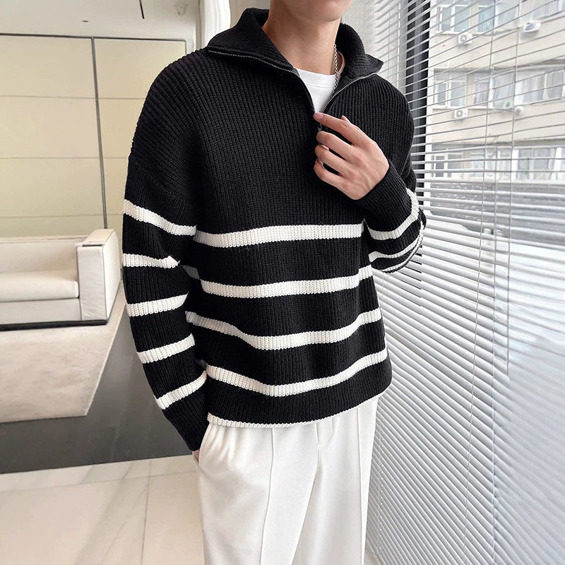 Damen Oversized Pullover mit Reißverschluss Drune
