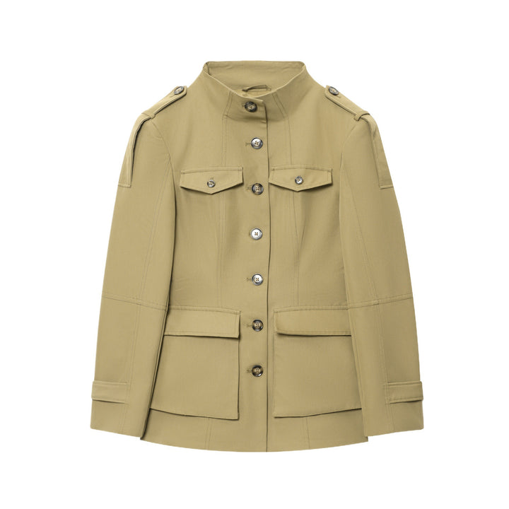 Damen modische Utility-Jacke mit praktischen Taschen und betonten Schulterdetails Drune