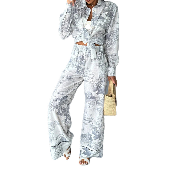 Damen Elegante und bequeme Pyjama-Anzug mit einzigartigem Floral-Design Drune