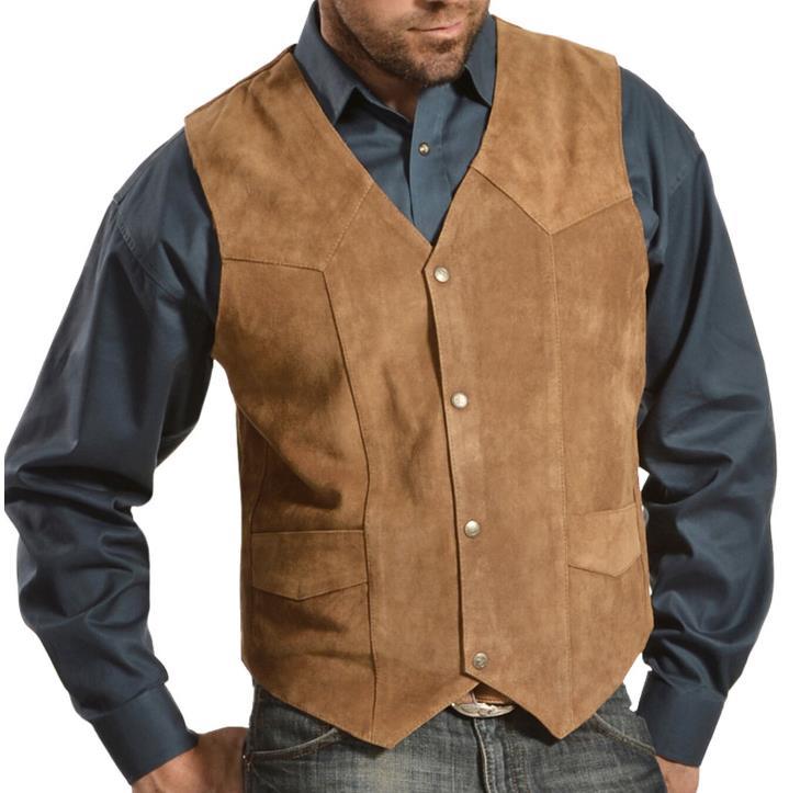 Herren-Wildlederweste mit praktischen Taschen