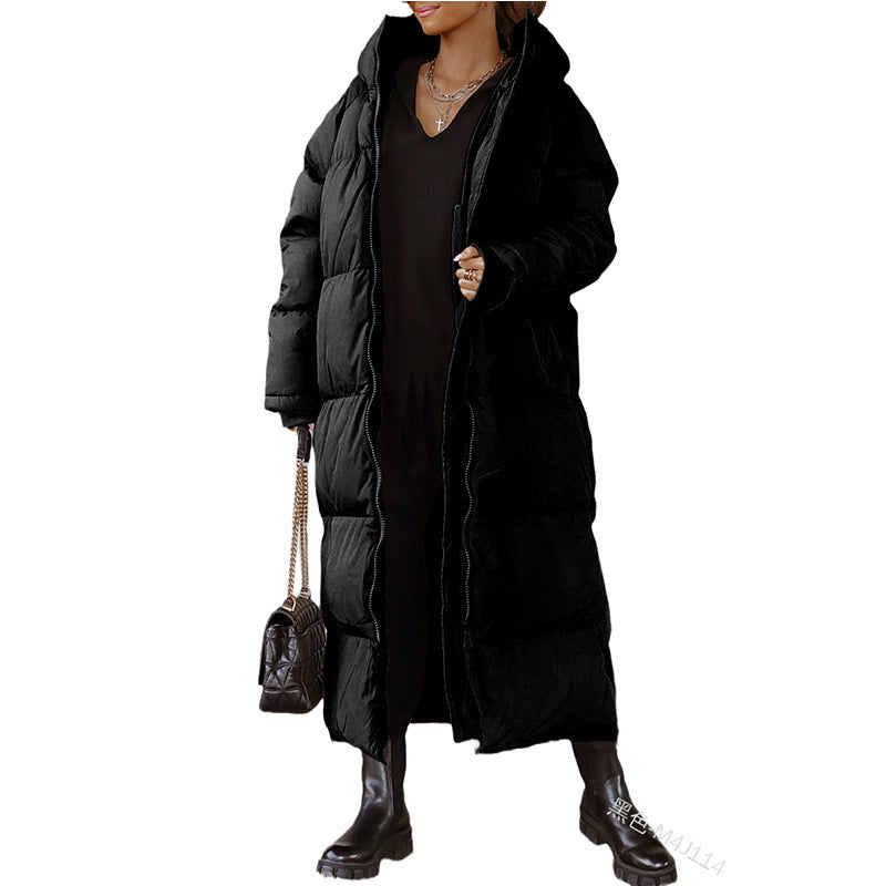 Damen Lange gesteppte Winterjacke Drune