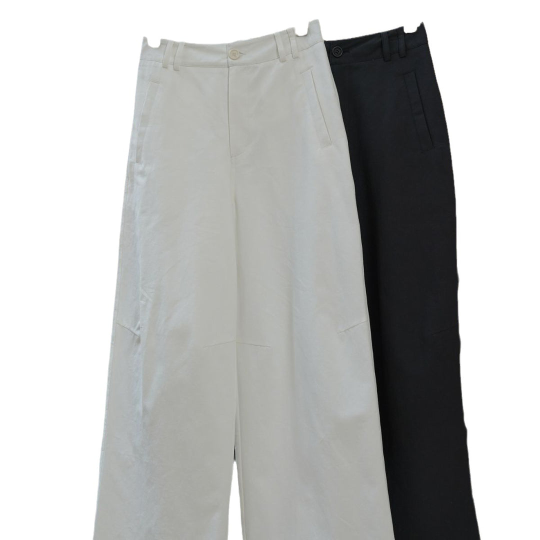 Damen Hochtaillierte Bundfaltenhose mit extra weitem Bein und Eingrifftaschen Drune