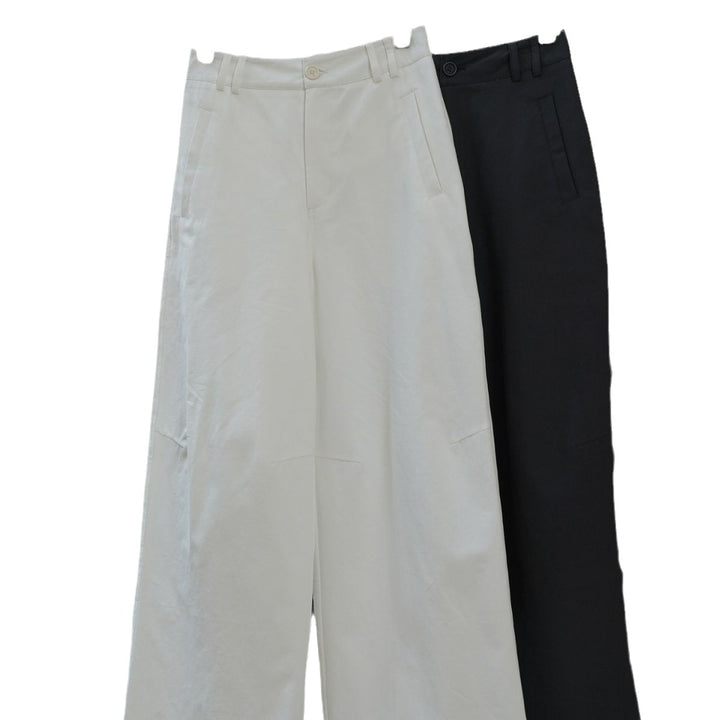 Damen Hochtaillierte Bundfaltenhose mit extra weitem Bein und Eingrifftaschen Drune