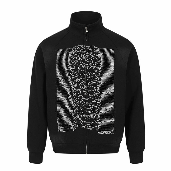 Unisex Grafik-Trainingsjacke mit Stehkragen, Raglanärmeln und durchgehendem Reißverschluss Drune