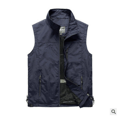 Herren Utility-Outdoorweste mit atmungsaktivem Meshfutter, Reißverschluss‑Taschen und verstellbarem Saum Drune