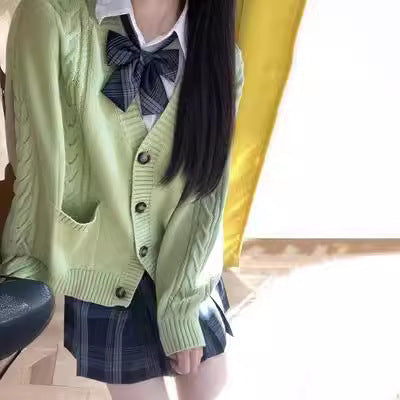 Damen Strickjacke mit Puffärmeln und Taschen Drune