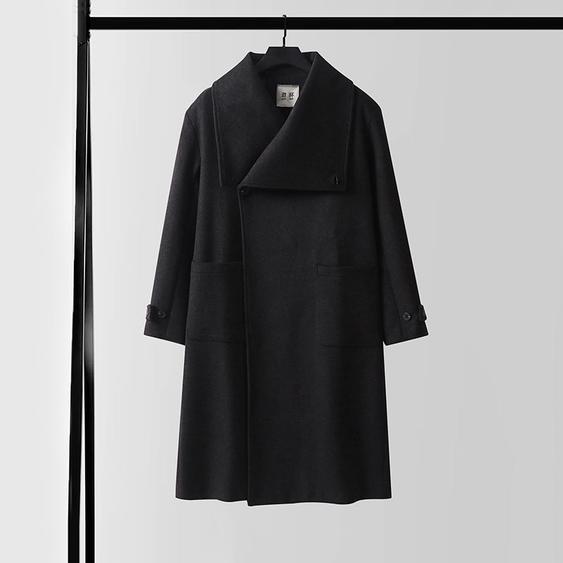 Damen Oversized Wollmix-Mantel mit weitem Schalkragen und aufgesetzten Taschen Drune