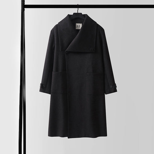 Damen Oversized Wollmix-Mantel mit weitem Schalkragen und aufgesetzten Taschen Drune