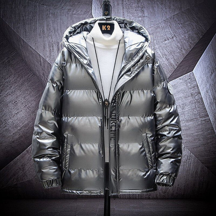 Herren glanzende steppjacke mit Kapuze und thermoisolierter Füllung Drune