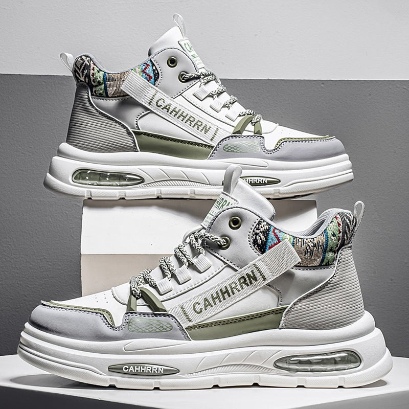 Herren hochgeschnittene Streetstyle-Sneaker mit Luftkapsel-Zwischensohle und tribal-gepolsterter Knöchelmanschette Drune