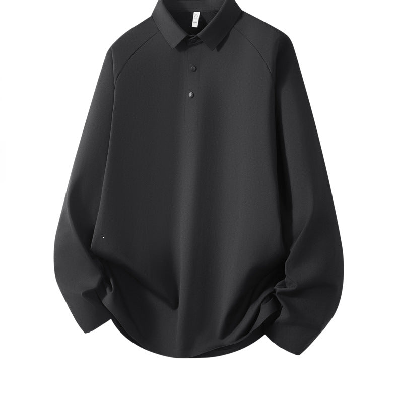 Herren Langarm-Poloshirt aus technischem Stretch mit Hemdkragen & Halbknopf-Leiste Drune