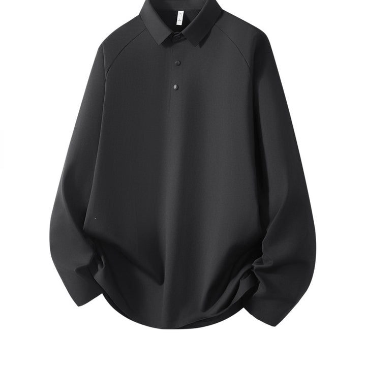 Herren Langarm-Poloshirt aus technischem Stretch mit Hemdkragen & Halbknopf-Leiste Drune