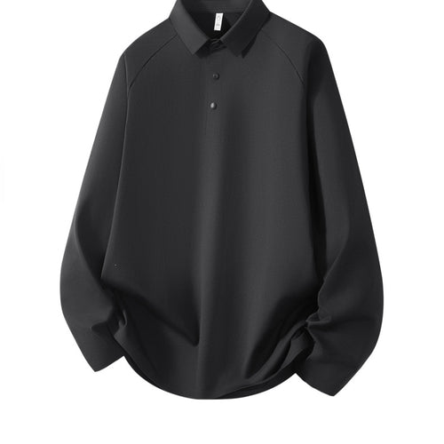 Herren Langarm-Poloshirt aus technischem Stretch mit Hemdkragen & Halbknopf-Leiste Drune