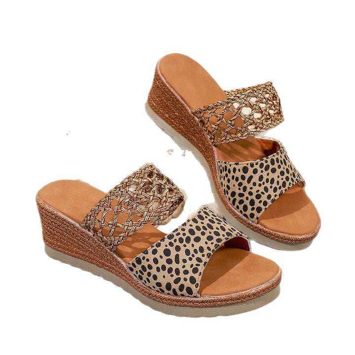 Damen Riemensandalen mit geflochtenem Obermaterial und bequemem Blockabsatz Drune