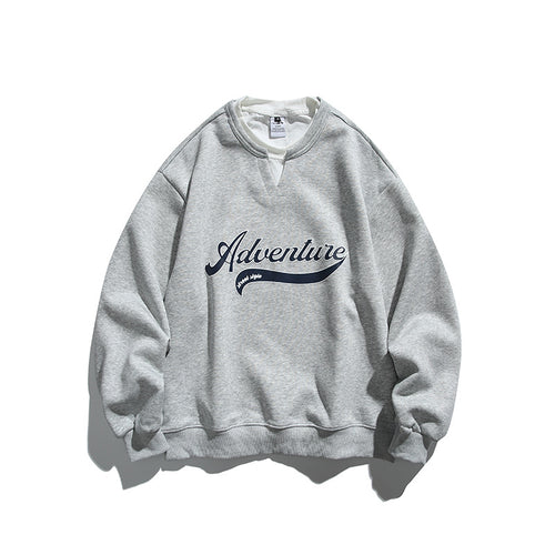 Unisex Oversize-Sweatshirt mit Lagenkragen, weichem Fleece und Statement-Print Drune