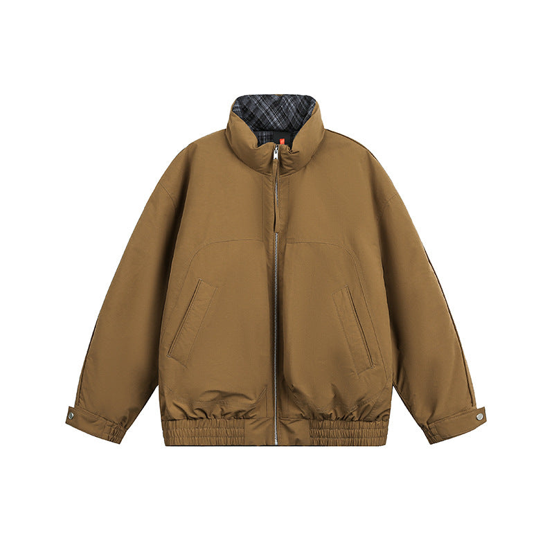 Unisex Oversize Blousonjacke mit Stehkragen und gestepptem Innenfutter Drune