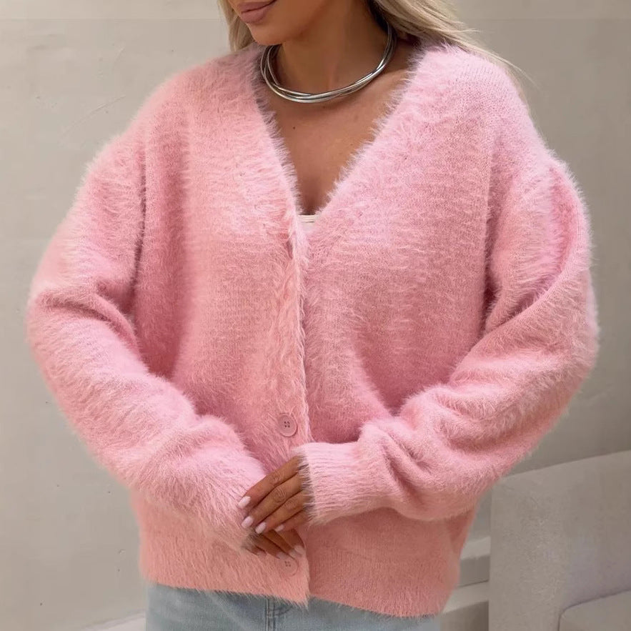 Damen Kuscheliger Strickjacke mit modernen Knopfdetails und lässigem Schnitt Drune