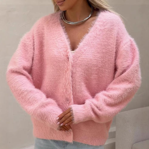 Damen Kuscheliger Strickjacke mit modernen Knopfdetails und lässigem Schnitt Drune