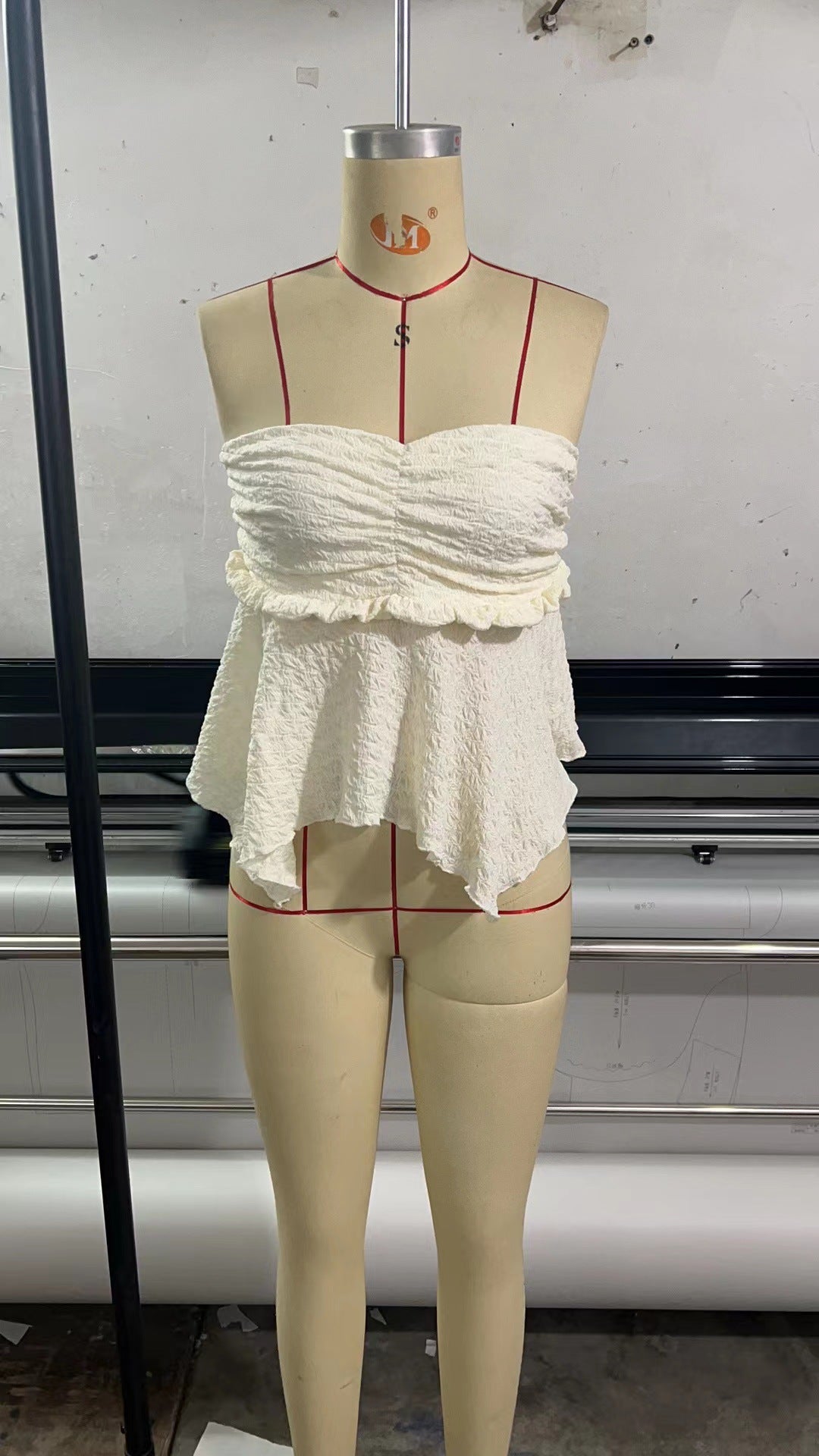 Damen luftiges Top mit Rüschendetail Drune